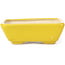 Rectangular yellow bonsai pot by Seto - 70 x 60 x 25 mm