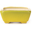 Rectangular yellow bonsai pot by Seto - 70 x 55 x 25 mm