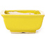 Pot à bonsaï rectangulaire jaune par Seto - 85 x 70 x 30 mm