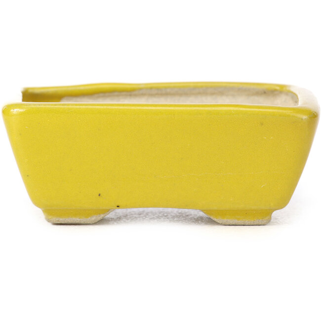 Rechthoekige gele bonsaipot van Seto - 75 x 65 x 30 mm