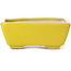 Pot à bonsaï rectangulaire jaune par Seto - 75 x 65 x 30 mm