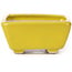 Rectangular yellow bonsai pot by Seto - 75 x 65 x 30 mm