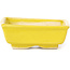 Pot à bonsaï rectangulaire jaune par Seto - 80 x 65 x 30 mm