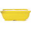 Pot à bonsaï rectangulaire jaune par Seto - 85 x 70 x 30 mm