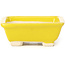 Pot à bonsaï rectangulaire jaune par Seto - 80 x 70 x 30 mm