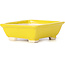 Pot à bonsaï rectangulaire jaune par Seto - 80 x 70 x 30 mm