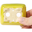 Pot à bonsaï rectangulaire jaune par Seto - 70 x 60 x 25 mm