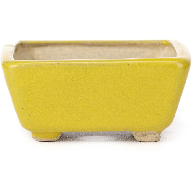 Vaso bonsai giallo rettangolare di Seto - 75 x 60 x 30 mm