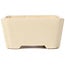 Square beige bonsai pot - 125 x 125 x 60 mm