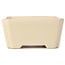 Square beige bonsai pot - 125 x 125 x 60 mm