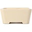 Square beige bonsai pot - 125 x 125 x 60 mm