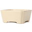 Vierkante beige bonsaipot - 125 x 125 x 60 mm