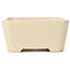 Square beige bonsai pot - 125 x 125 x 60 mm