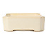 Rectangular beige bonsai pot - 130 x 110 x 40 mm