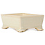 Rechteckige beige Bonsaischale - 105 x 80 x 40 mm