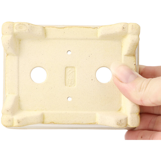 Pot à bonsaï rectangulaire beige - 105 x 80 x 40 mm