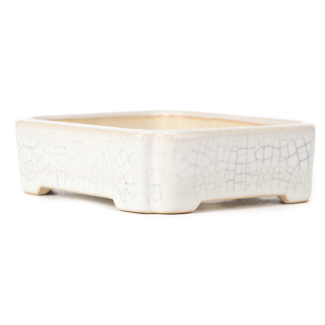Rectangular white bonsai pot - 125 x 105 x 35 mm