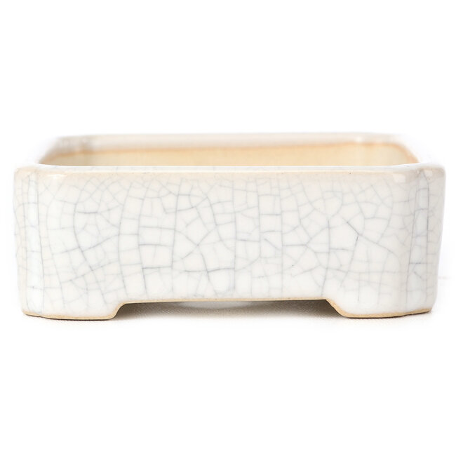 Rectangular white bonsai pot - 125 x 105 x 35 mm