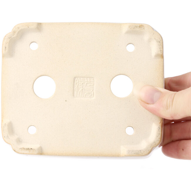 Pot à bonsaï rectangulaire blanc - 125 x 105 x 35 mm