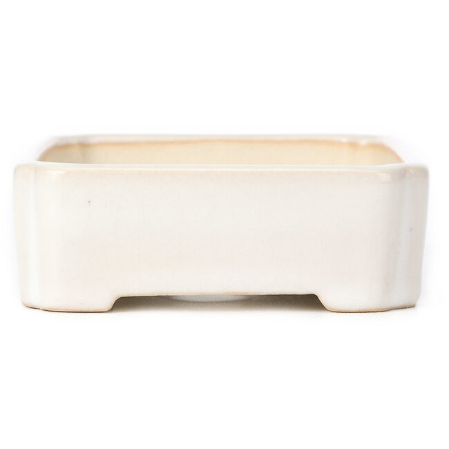 Rectangular white bonsai pot - 125 x 105 x 35 mm