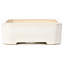 Rectangular white bonsai pot - 125 x 105 x 35 mm