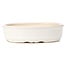 Oval white bonsai pot - 125 x 105 x 35 mm