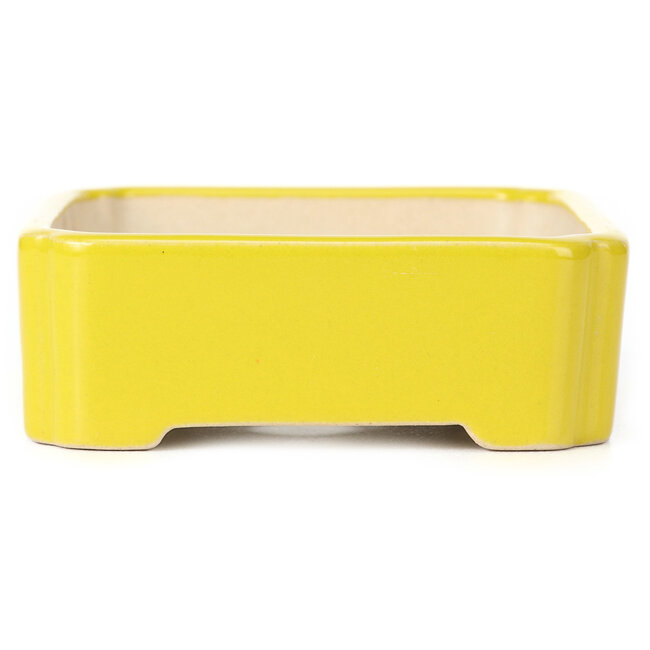 Maceta de bonsái amarilla rectangular - 125 x 105 x 35 mm