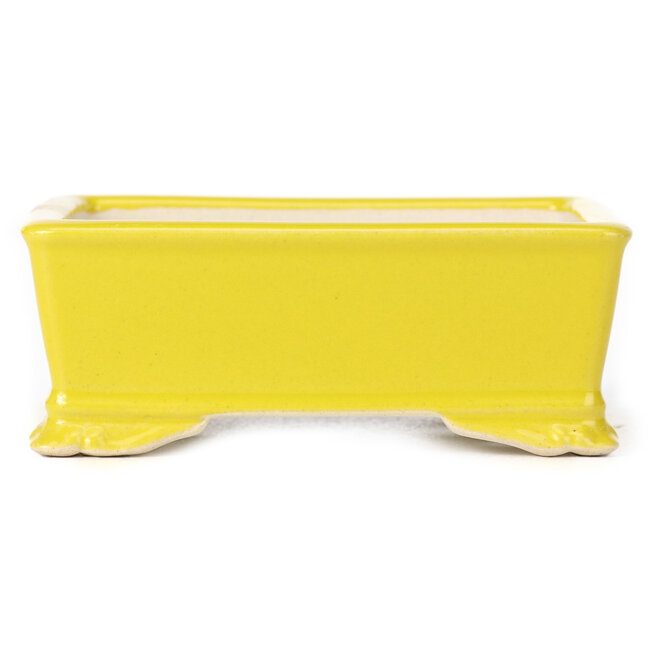 Rechthoekige gele bonsaipot - 105 x 80 x 40 mm