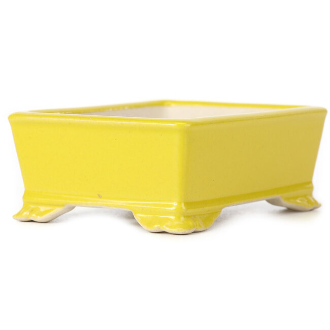 Maceta de bonsái amarilla rectangular - 105 x 80 x 40 mm