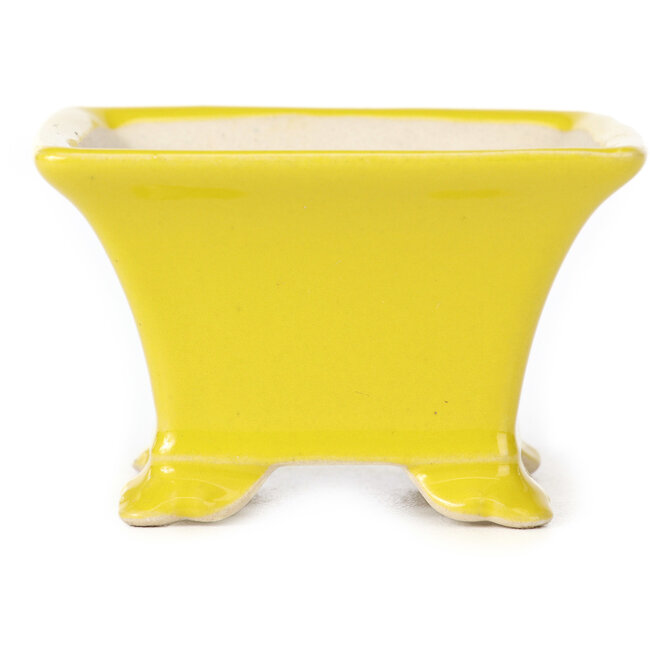 Vierkante gele bonsaipot - 80 x 80 x 50 mm
