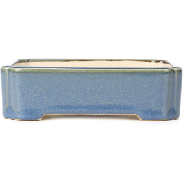 Rectangular blue bonsai pot - 125 x 105 x 35 mm