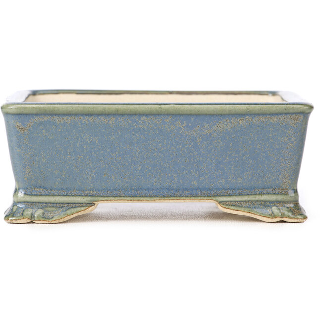 Rectangular blue bonsai pot - 105 x 80 x 40 mm