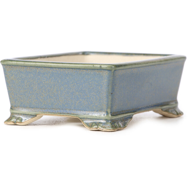 Rectangular blue bonsai pot - 105 x 80 x 40 mm