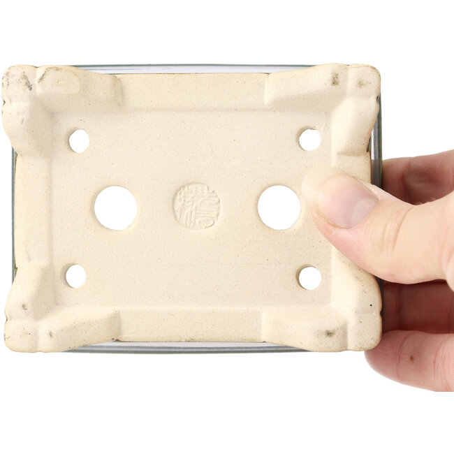 Rechteckige blaue Bonsaischale - 105 x 80 x 40 mm