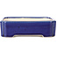 Rectangular blue bonsai pot - 125 x 110 x 35 mm