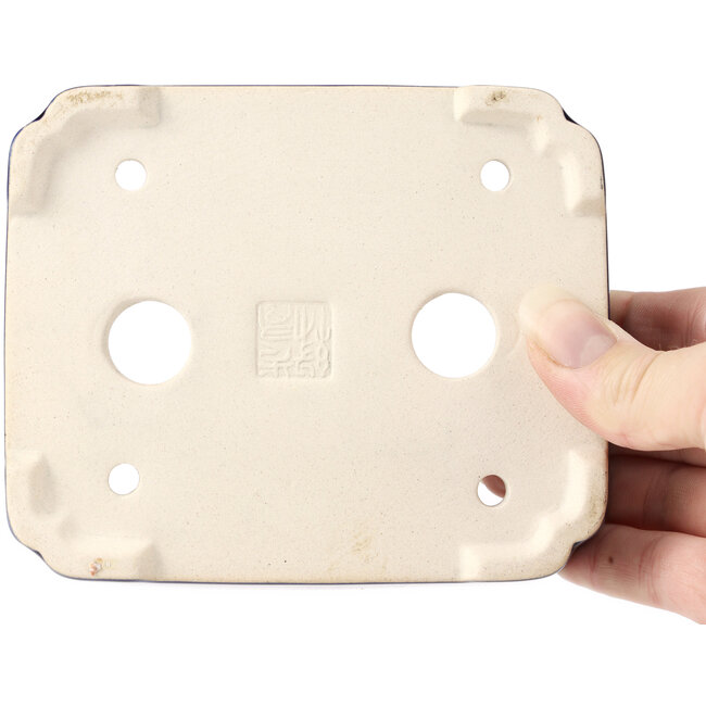 Vaso per bonsai blu rettangolare - 125 x 110 x 35 mm