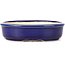 Oval blue bonsai pot - 130 x 105 x 35 mm