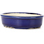 Oval blue bonsai pot - 130 x 105 x 35 mm