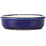 Oval blue bonsai pot - 130 x 105 x 35 mm