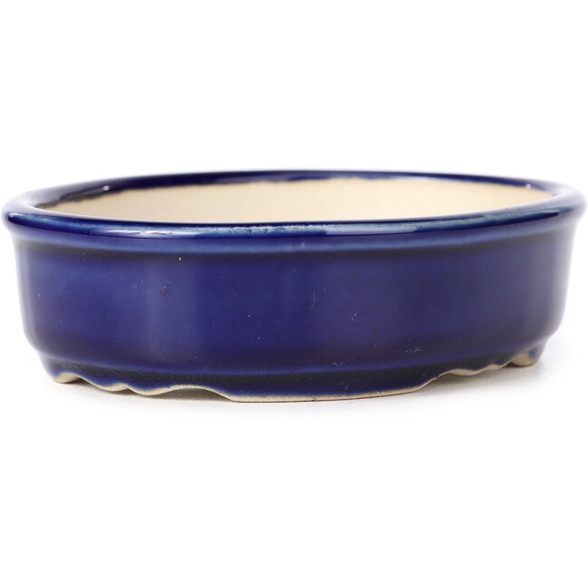 Ovale blaue Bonsaischale - 130 x 105 x 35 mm