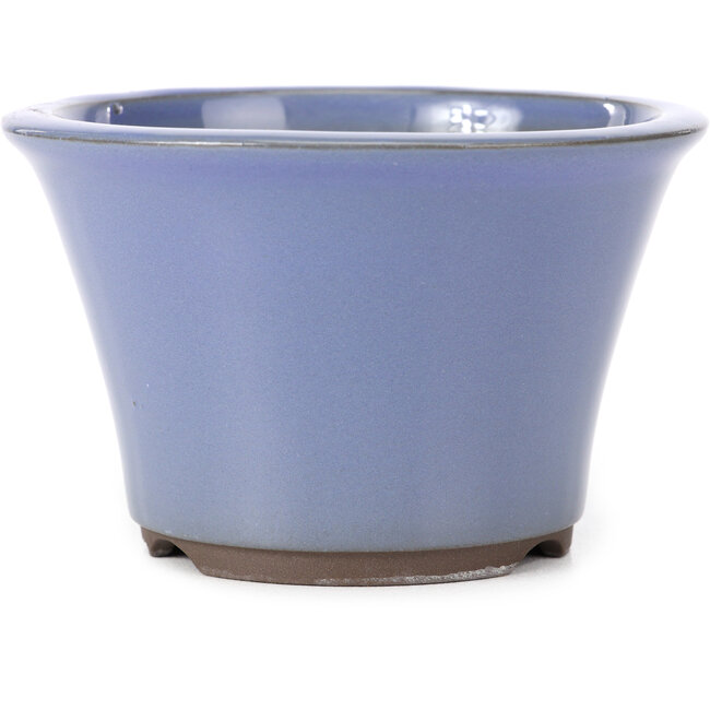 Pot à bonsaï rond bleu lilas par Seto Yaki - 127 x 127 x 83 mm