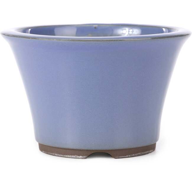 Maceta de bonsái redonda azul lila de Seto Yaki - 127 x 127 x 83 mm