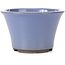Vaso bonsai rotondo blu lilla di Seto Yaki - 127 x 127 x 83 mm