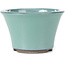 Pot à bonsaï rond turquoise par Seto Yaki - 127 x 127 x 83 mm