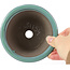 Pot à bonsaï rond turquoise par Seto Yaki - 127 x 127 x 83 mm