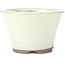 Ronde wit beige bonsai pot van Seto Yaki - 127 x 127 x 83 mm