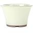 Pot à bonsaï rond beige blanc par Seto Yaki - 127 x 127 x 83 mm