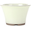 Ronde wit beige bonsai pot van Seto Yaki - 127 x 127 x 83 mm