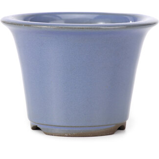 Seto Yaki 96 mm round lilac blue bonsai pot by Seto Yaki, Seto