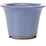 Runde fliederblaue Bonsaischale von Seto Yaki - 96 x 96 x 66 mm